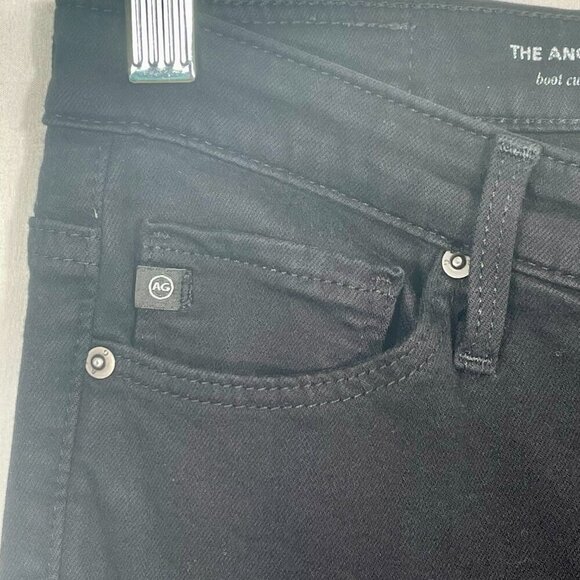 AG Adriano Goldschmied The Angel Boot Cut Low Rise Jeans Black Denim Size 25R - Picture 7 of 14